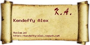 Kendeffy Alex névjegykártya
