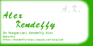 alex kendeffy business card